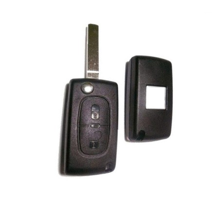 Κέλυφος Κλειδιού Αυτοκινήτου Τύπου Citroen για Κοντρόλ με 2 Κουμπιά - Λάμα VA2, Μπαταρία Πάνω στο Κέλυφος