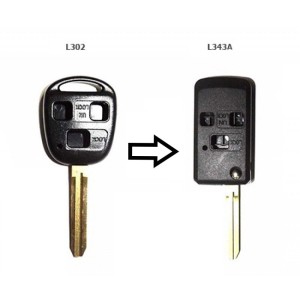 Κέλυφος Κλειδιού Toyota για Μετατροπή σε Αναδιπλωμένο με 3 Κουμπιά