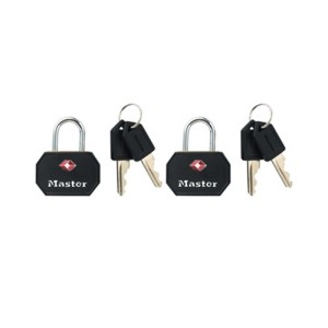 Σετ 2 Λουκέτων Master Lock με Κλειδί και Πλαστικό Κάλυμμα, Ειδικό για ΗΠΑ (TSA)